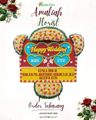 Karangan Papan Bunga Pernikahan di Gunung Tumpeng